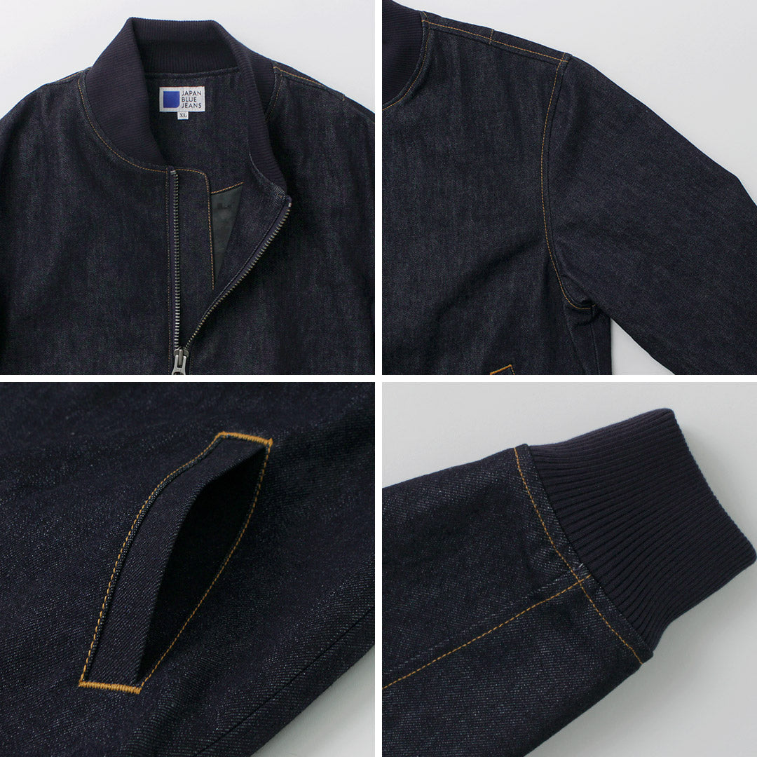 Japon Blue Jeans / 13,5 oz Crunch Denim Bomber Jacket