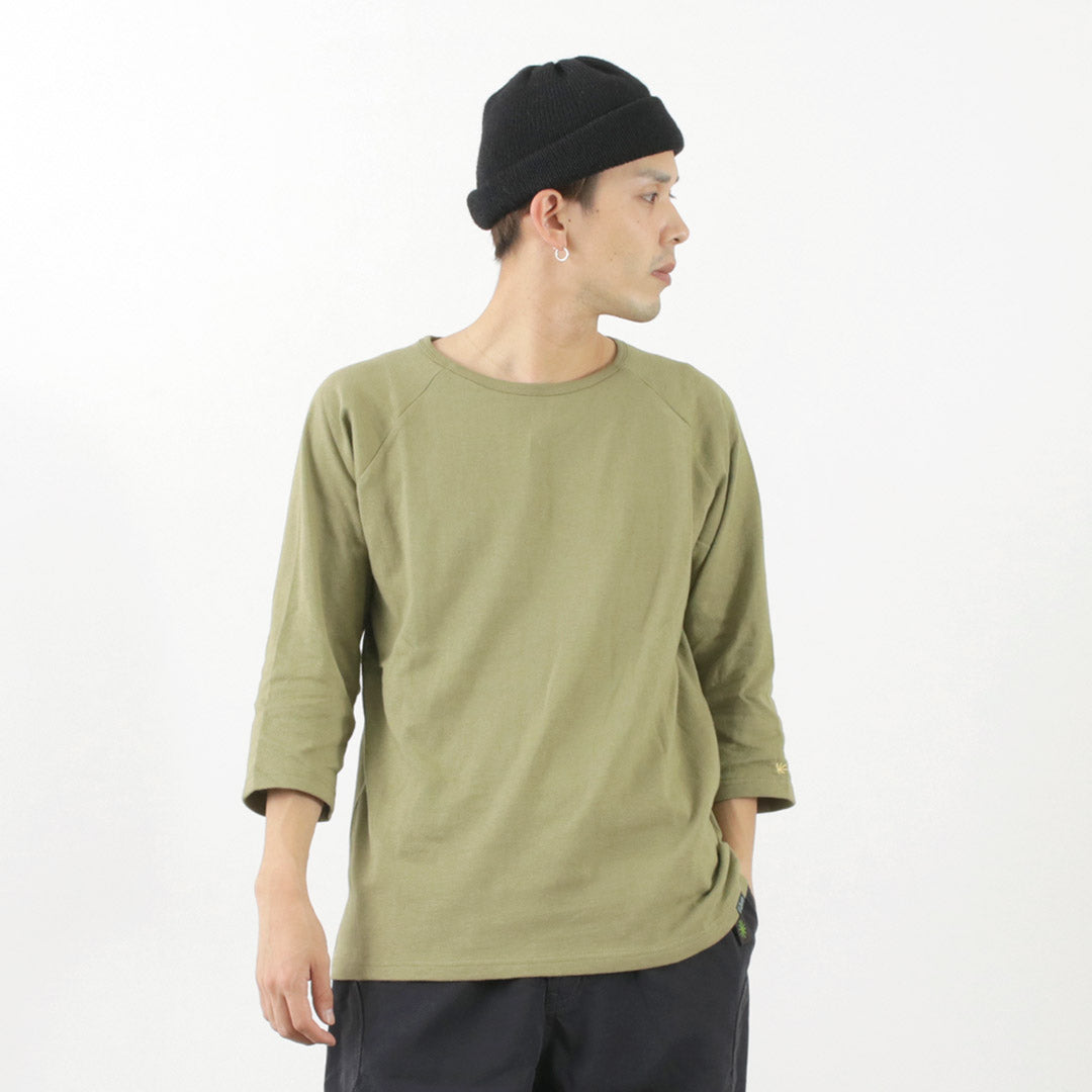 GOHEMP / Sunblend warmer Baseball sleeve crew t-shirt