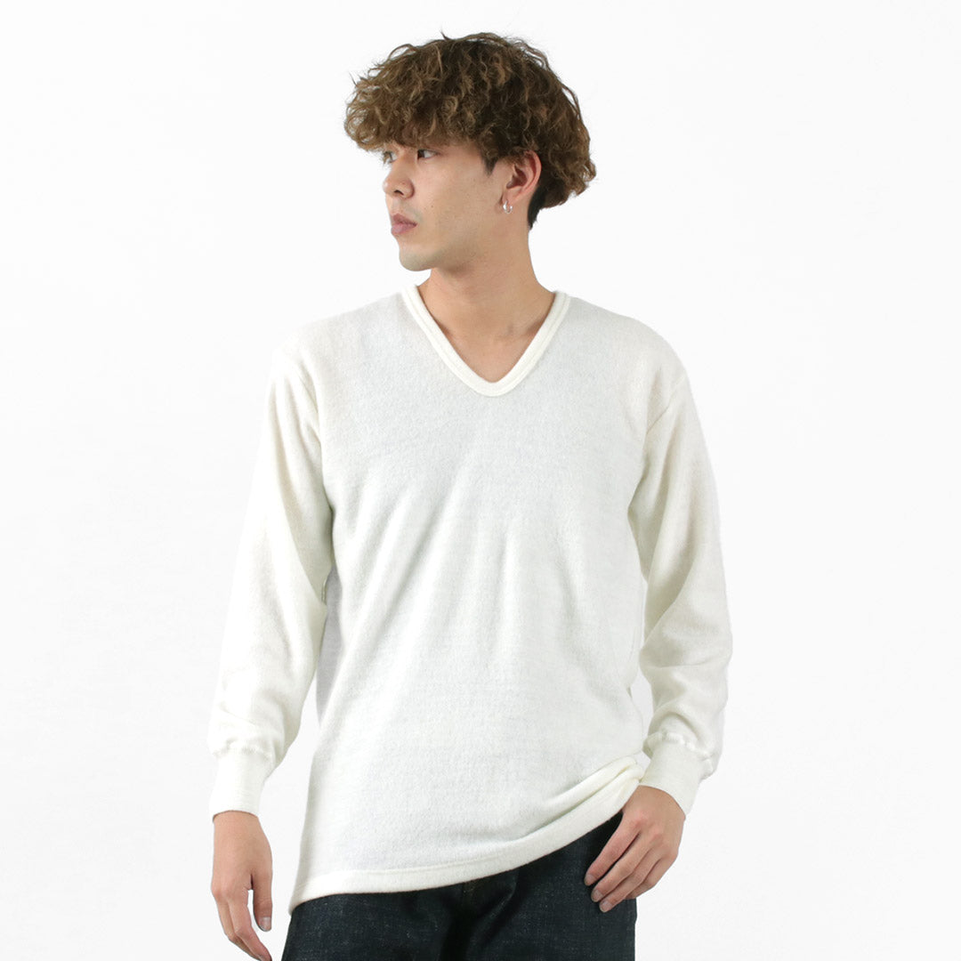 LOCALINA MERIYASU / U-Neck Cashmere Blend Long Sleeve Inner