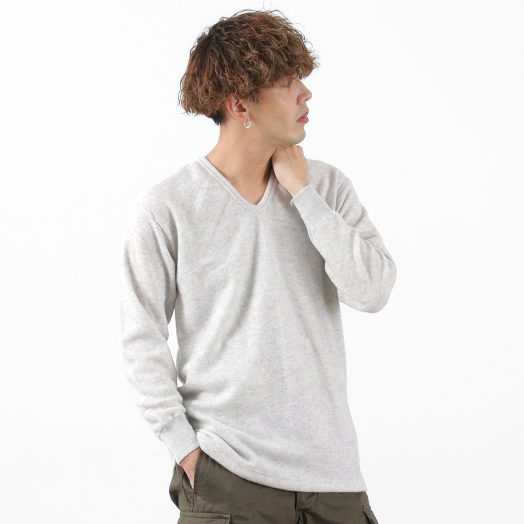 LOCALINA MERIYASU / U-Neck Cashmere Blend Long Sleeve Inner