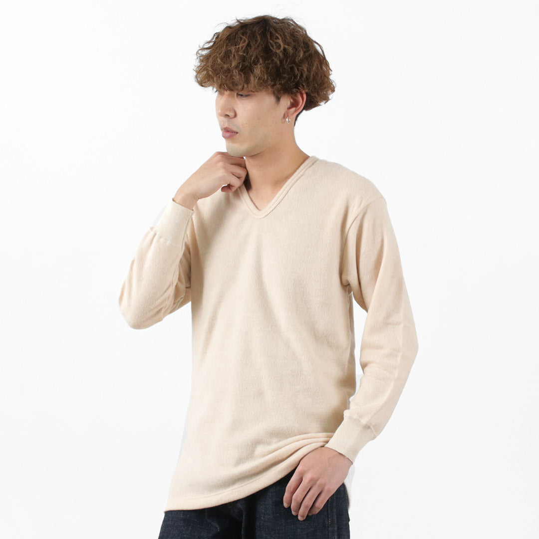 LOCALINA MERIYASU / U-Neck Cashmere Blend Long Sleeve Inner