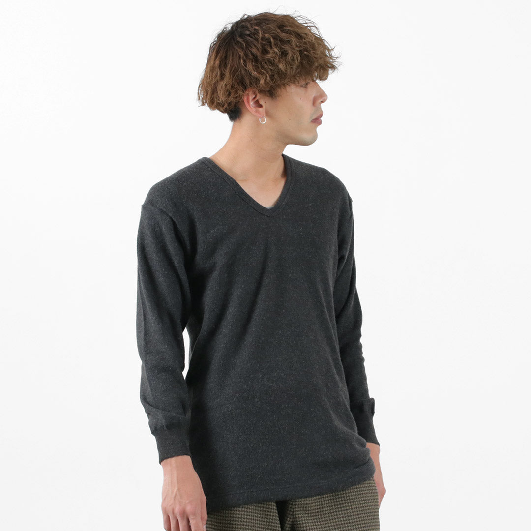 LOCALINA MERIYASU / U-Neck Cashmere Blend Long Sleeve Inner