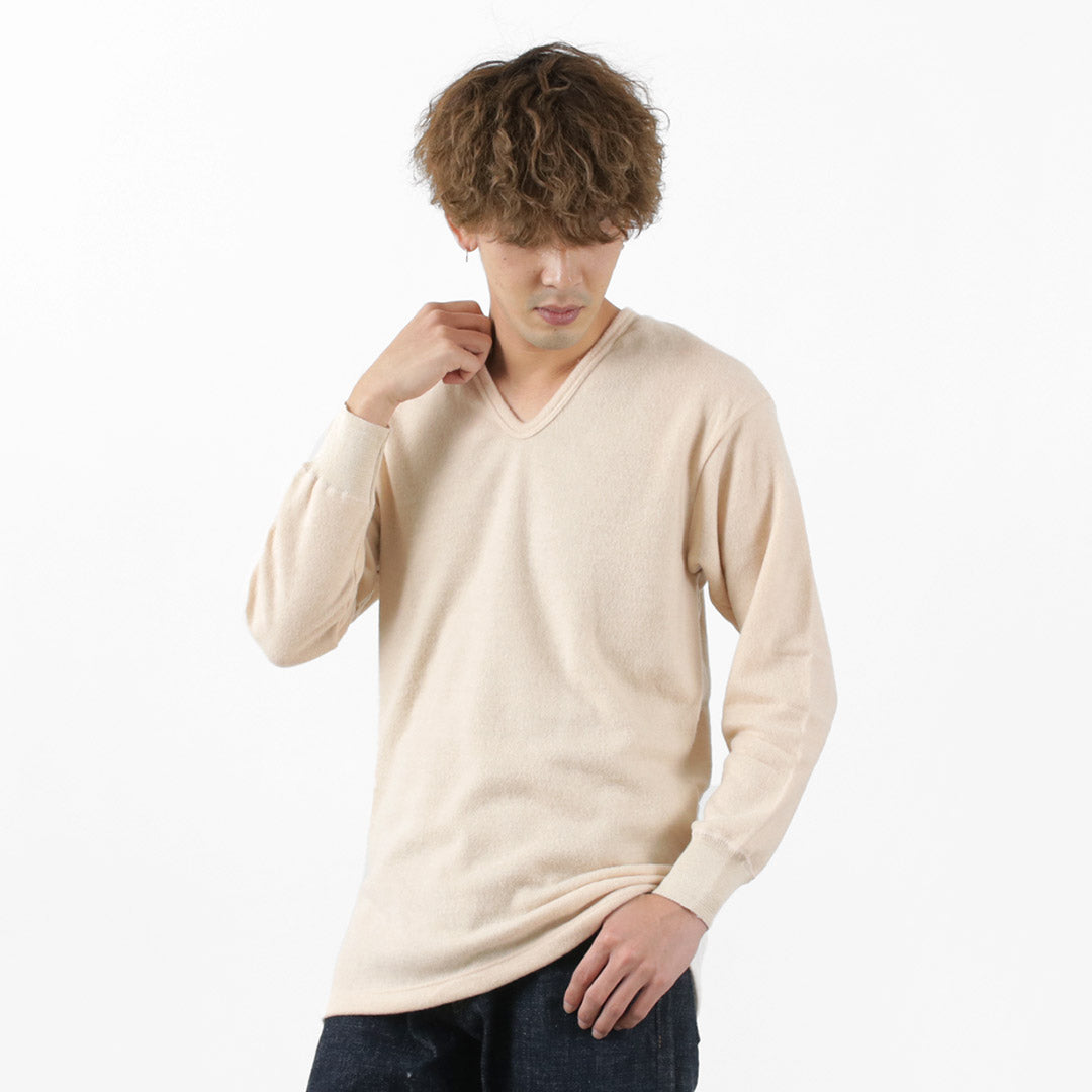 LOCALINA MERIYASU / U-Neck Cashmere Blend Long Sleeve Inner