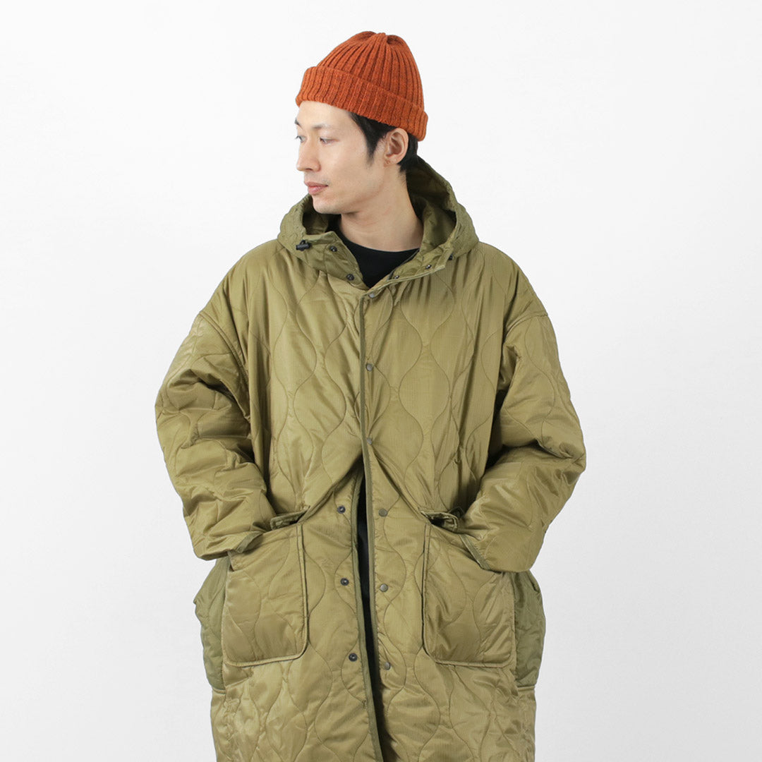 Remi relief / nylon rip gourd matelted mantel hoodie