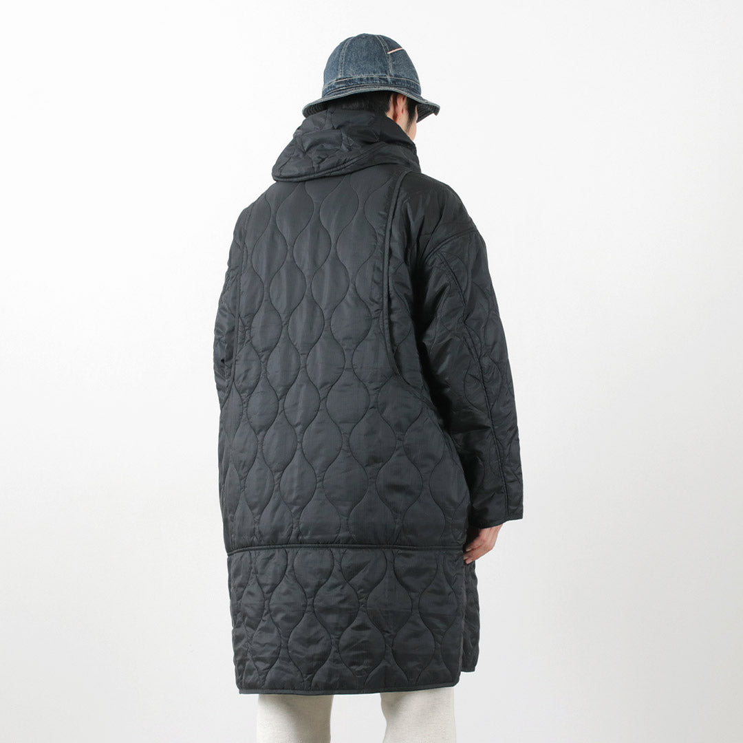 Remi relief / nylon rip gourd matelted mantel hoodie