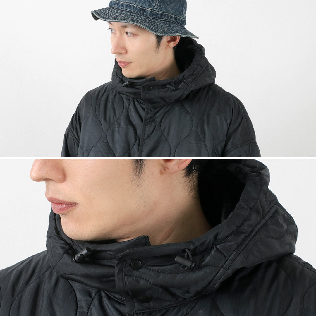 Remi relief / nylon rip gourd matelted mantel hoodie