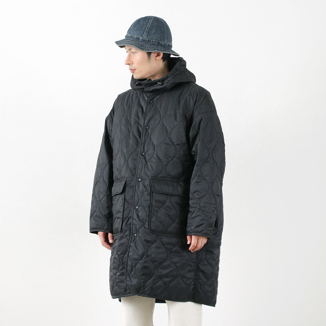 Remi relief / nylon rip gourd matelted mantel hoodie