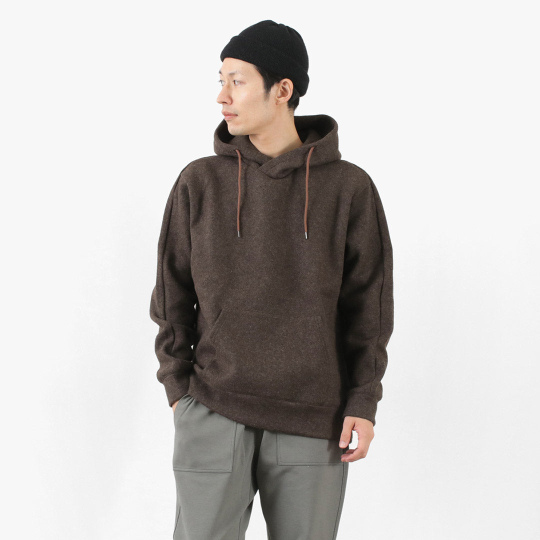 Re fait à Tokyo Japan / Wool Melton Pullover Hoodie