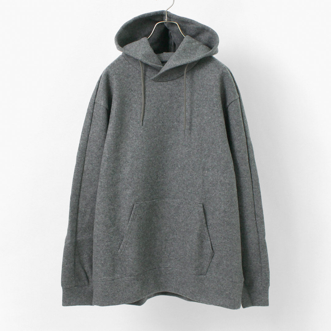 Re fait à Tokyo Japan / Wool Melton Pullover Hoodie