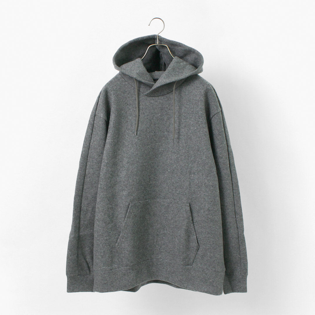 Re fait à Tokyo Japan / Wool Melton Pullover Hoodie