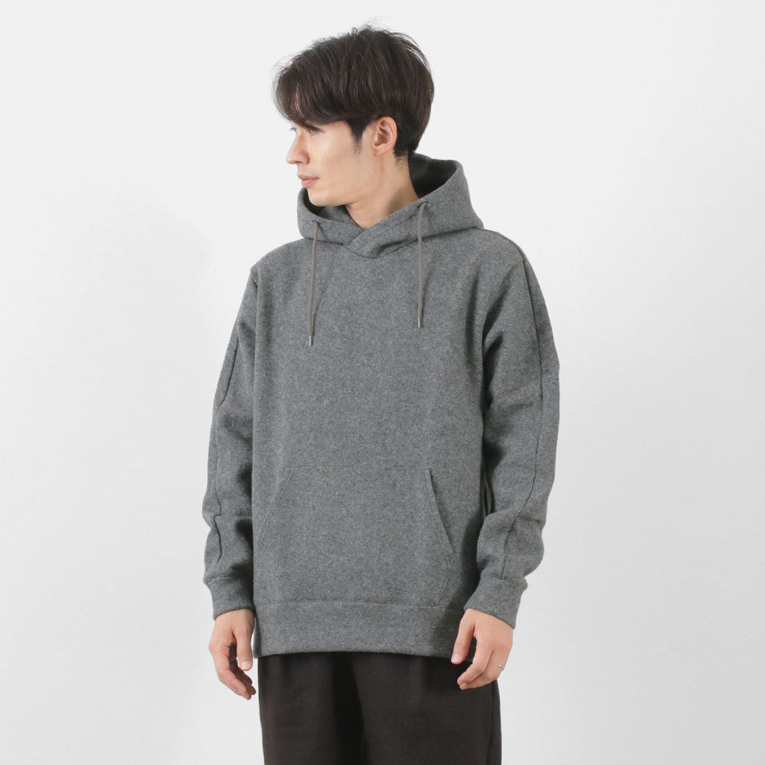 Re fait à Tokyo Japan / Wool Melton Pullover Hoodie