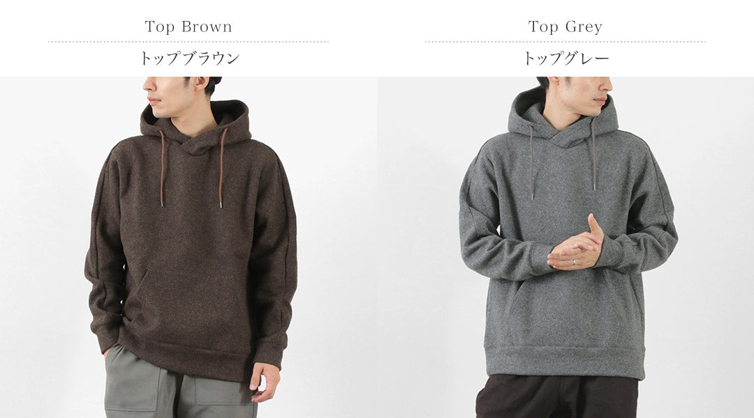 Re fait à Tokyo Japan / Wool Melton Pullover Hoodie