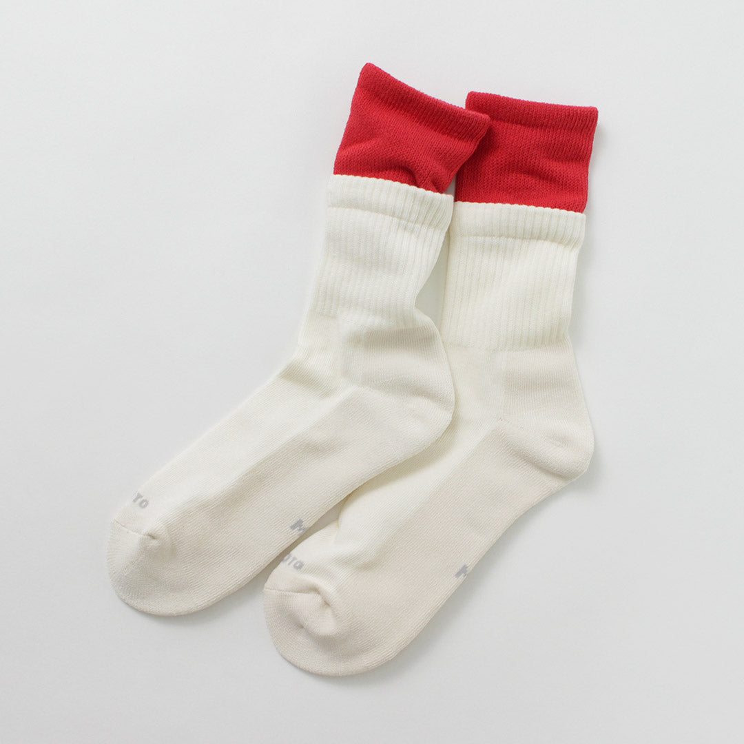 ROTOTO / R1421 Organic cotton double layer crew socks