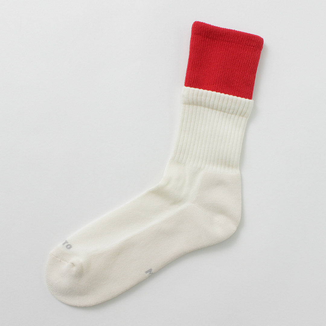 ROTOTO / R1421 Organic cotton double layer crew socks