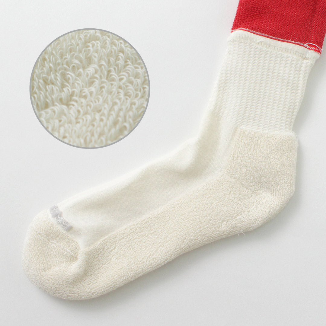 ROTOTO / R1421 Organic cotton double layer crew socks