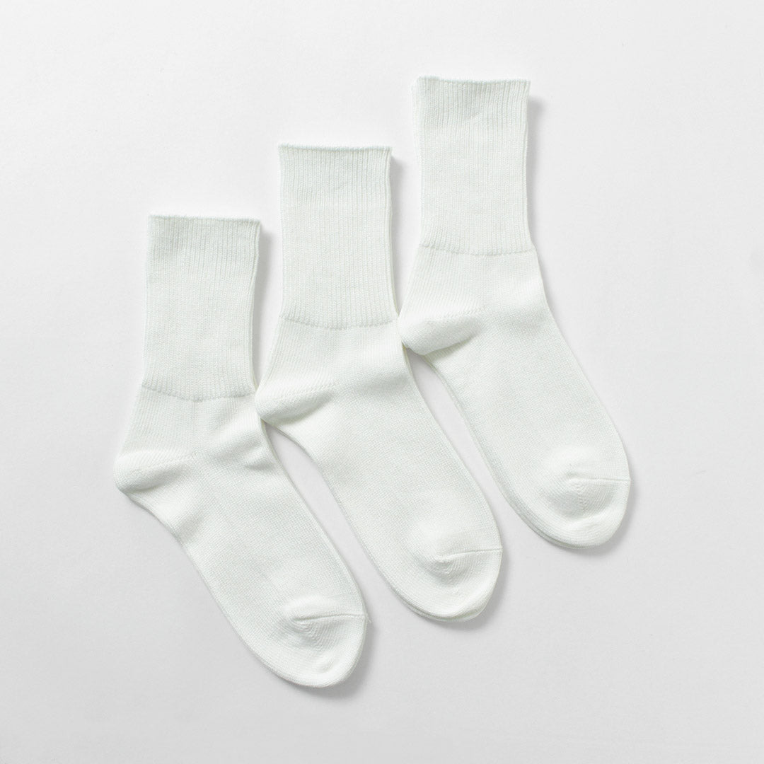 ROTOTO / Organic Daily 3 Pack Rib Crew Socks