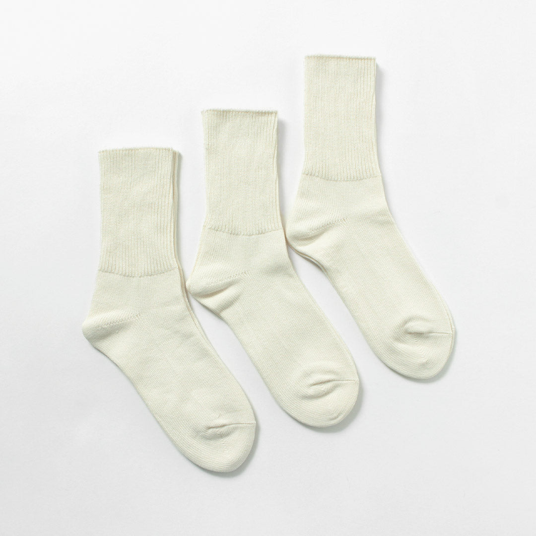 ROTOTO / Organic Daily 3 Pack Rib Crew Socks