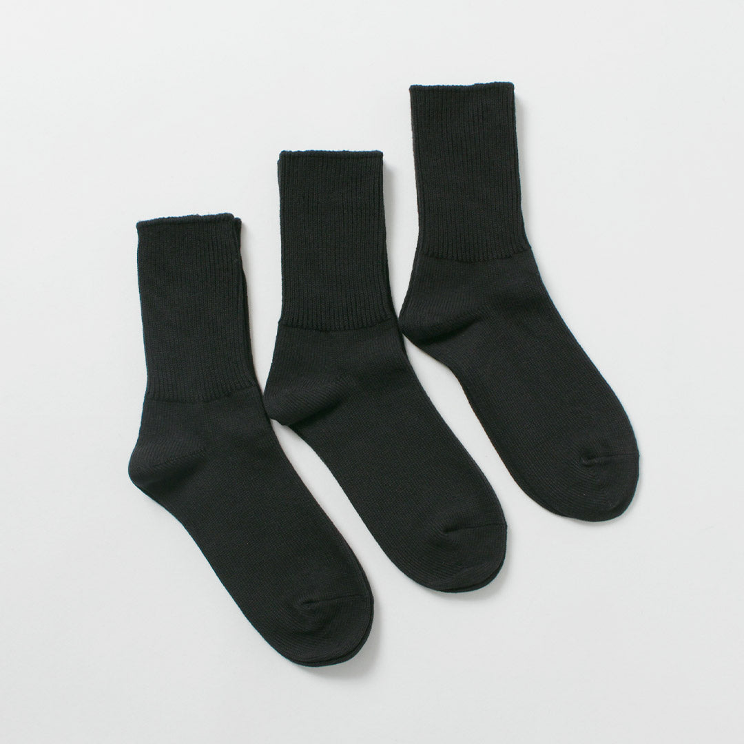 ROTOTO / Organic Daily 3 Pack Rib Crew Socks
