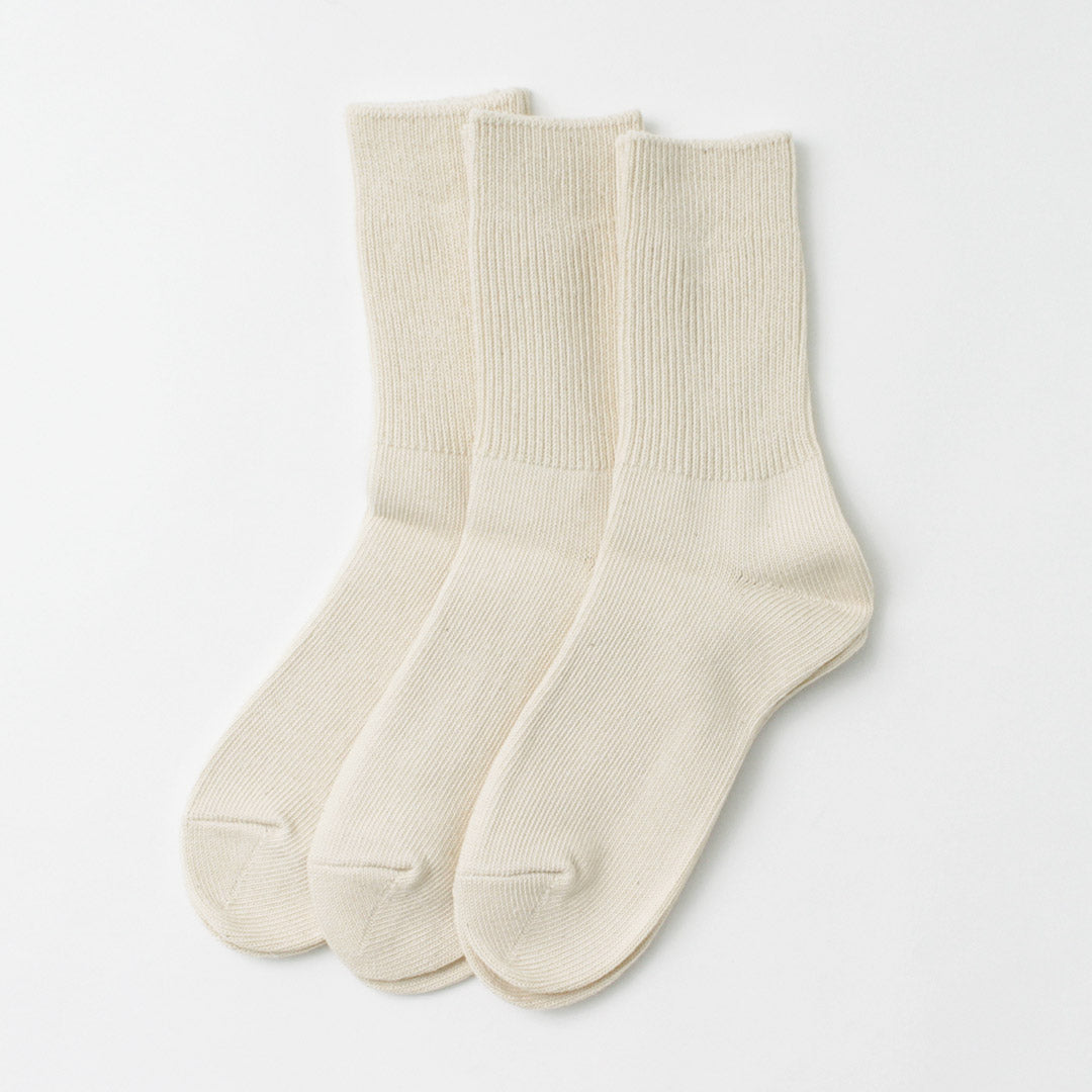 ROTOTO / R1427 Organic Daily 3 Pack Ribbed Crew Socks