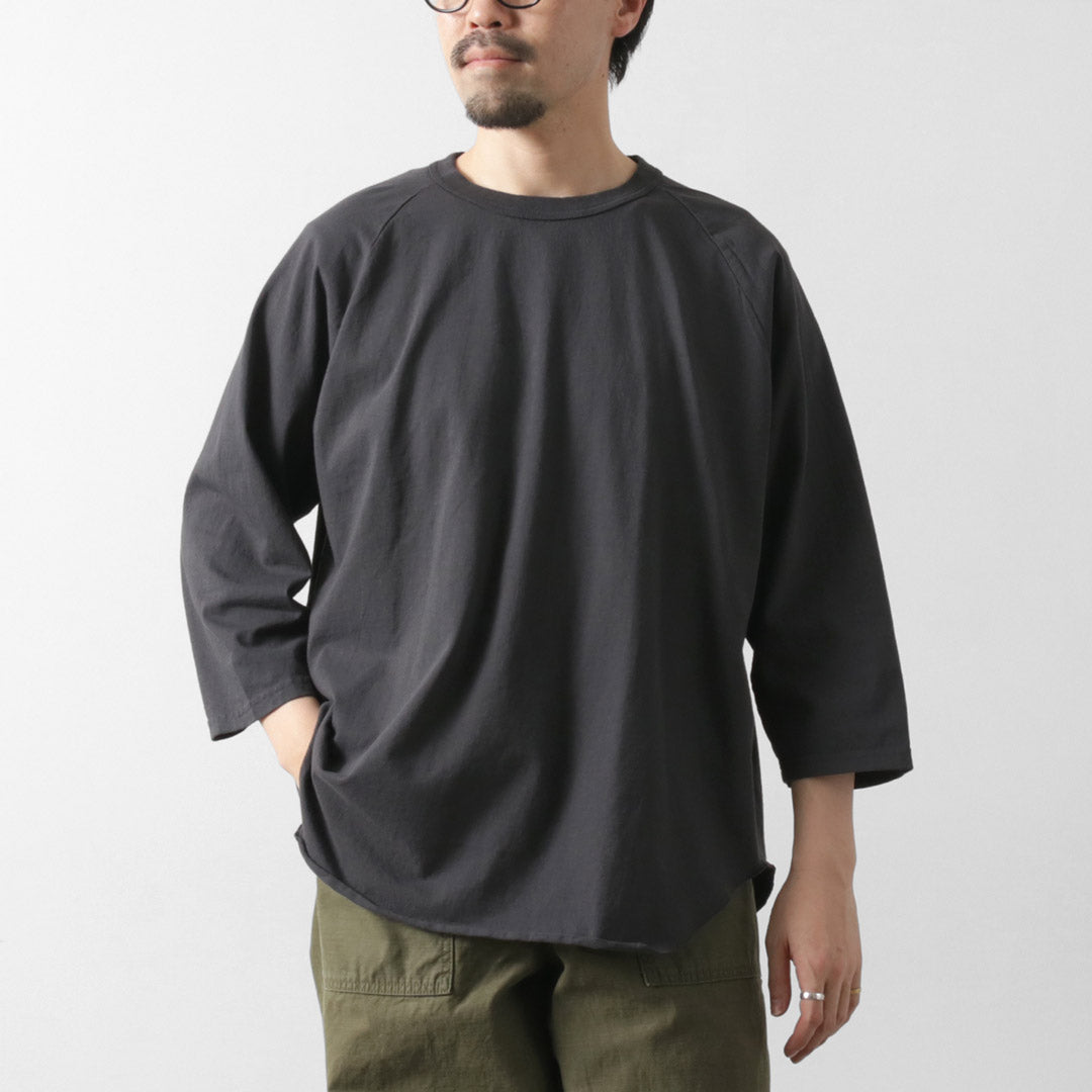 WALLA WALLA SPORT / Three-quarter Sleeve Solid Baseball T-Shirt