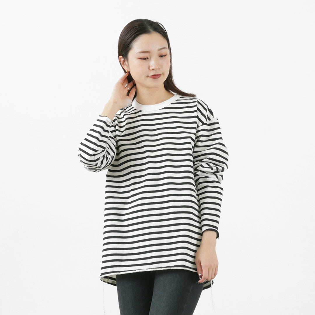 HAVE A GOOD DAY / Striped Loose Long Sleeve T-Shirt