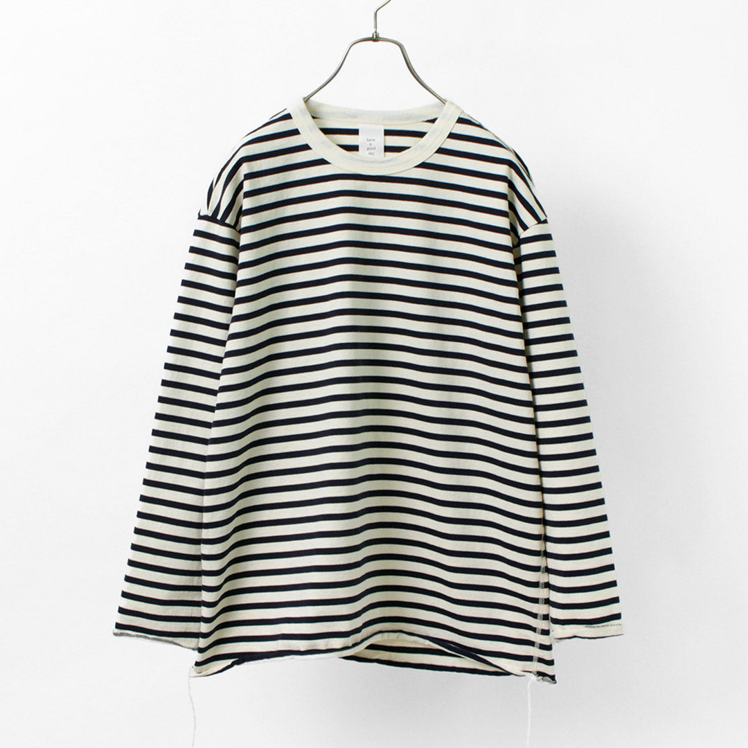 HAVE A GOOD DAY / Striped Loose Long Sleeve T-Shirt