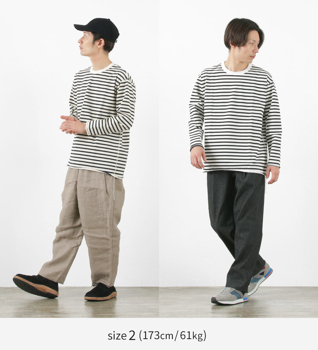 HAVE A GOOD DAY / Striped Loose Long Sleeve T-Shirt