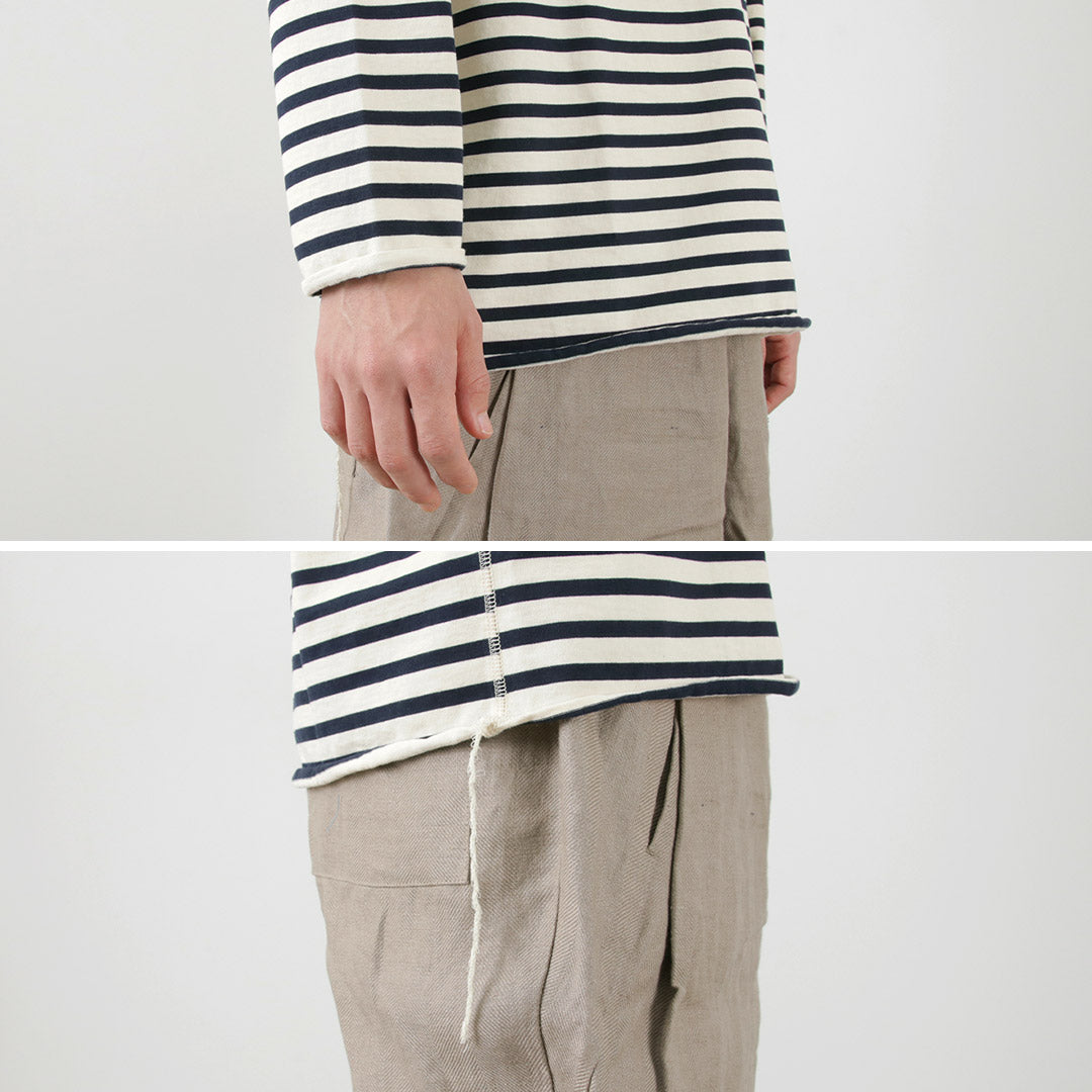 HAVE A GOOD DAY / Striped Loose Long Sleeve T-Shirt