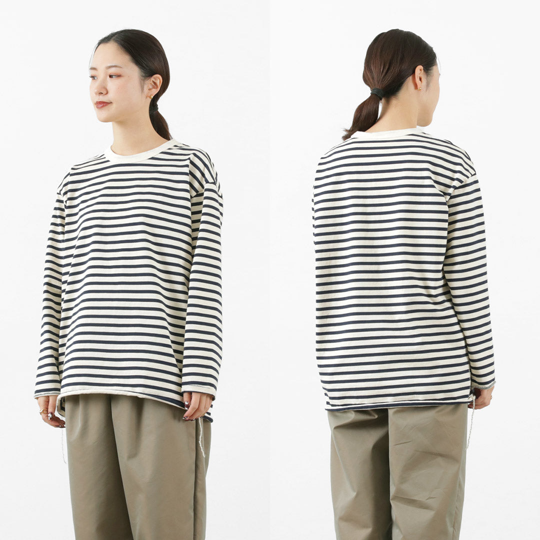 HAVE A GOOD DAY / Striped Loose Long Sleeve T-Shirt