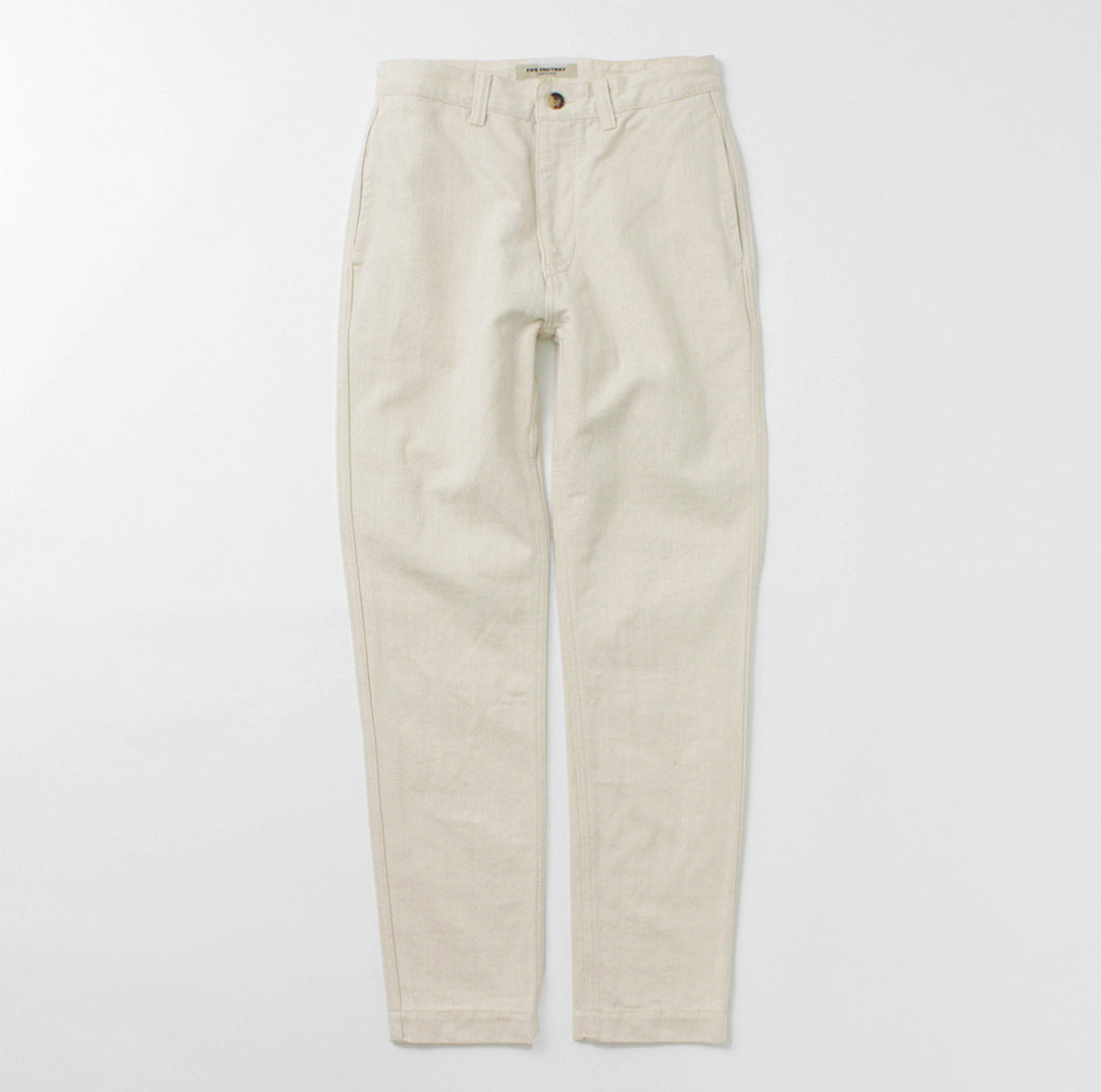 FOB FACTORY / F0516 Coton Chanvre Herringbone pantalon