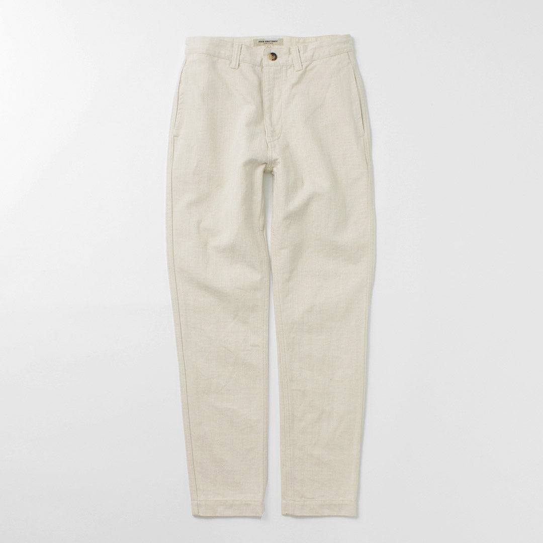 FOB FACTORY / F0516 Cotton hemp herringbone Trouser