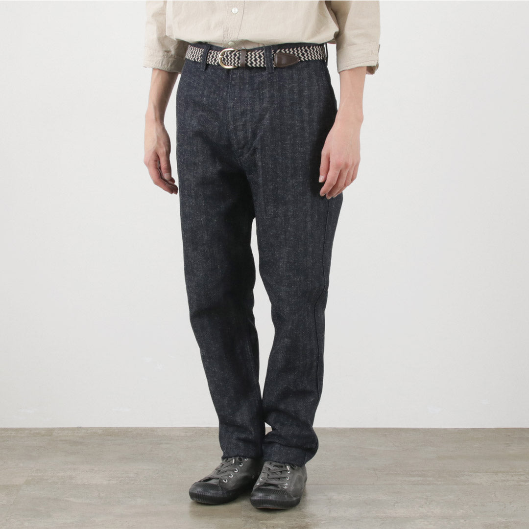 FOB FACTORY / F0516 Cotton hemp herringbone Trouser