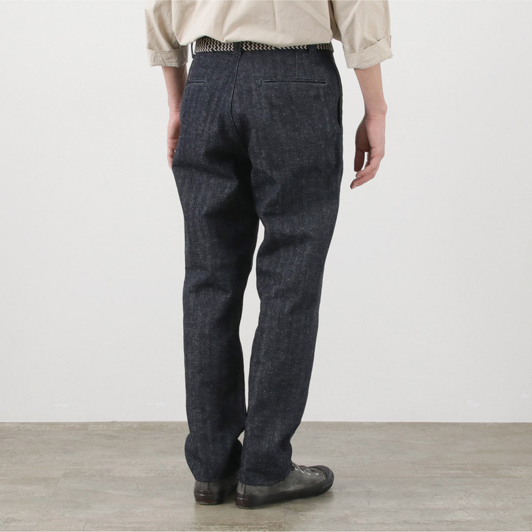 FOB FACTORY / F0516 Cotton hemp herringbone Trouser