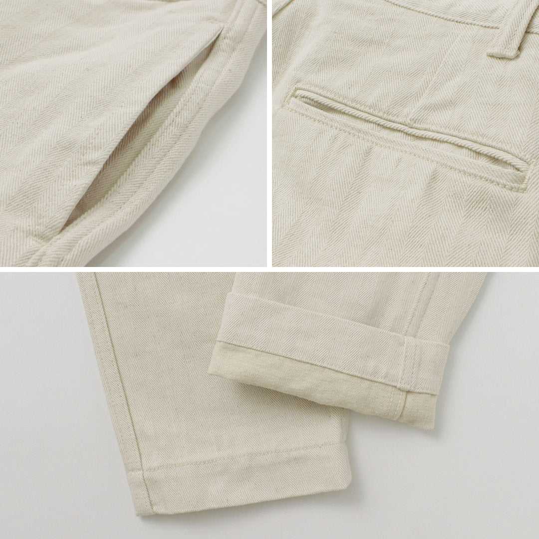 FOB FACTORY / F0516 Cotton hemp herringbone Trouser