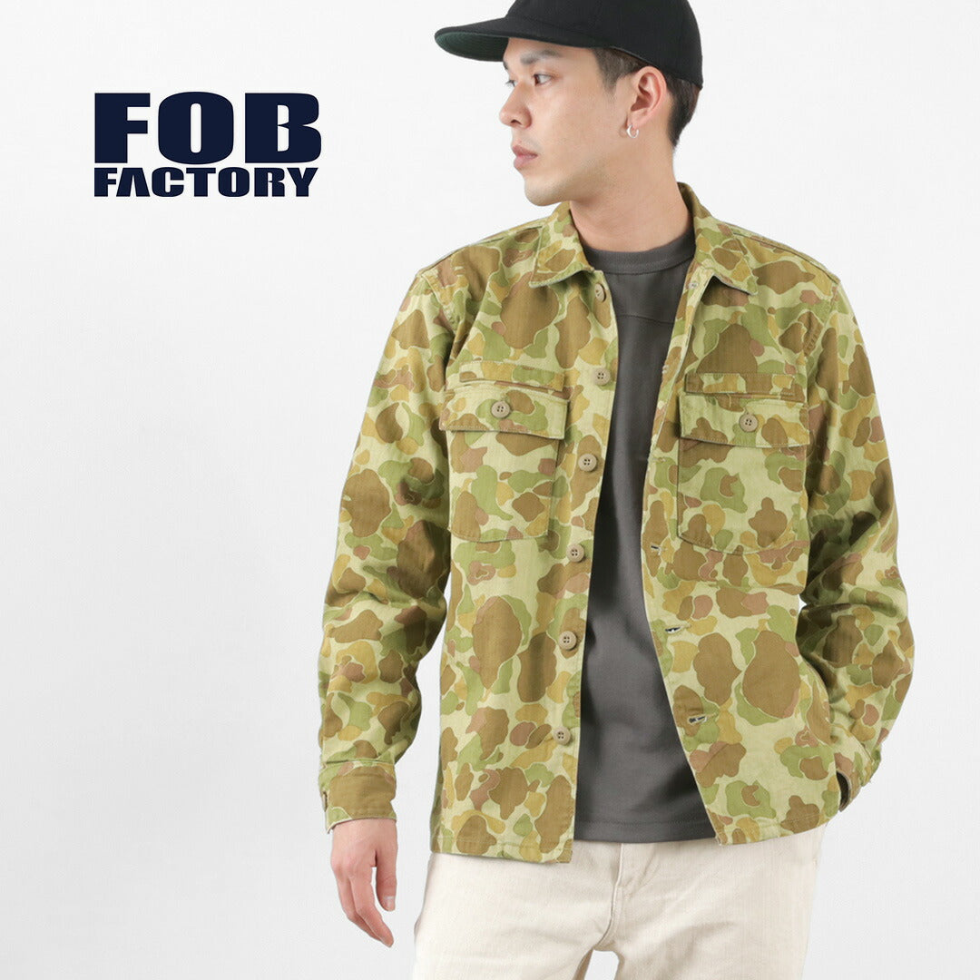 Fob Factory / F2362 Veste de chemise de fatigue Camo