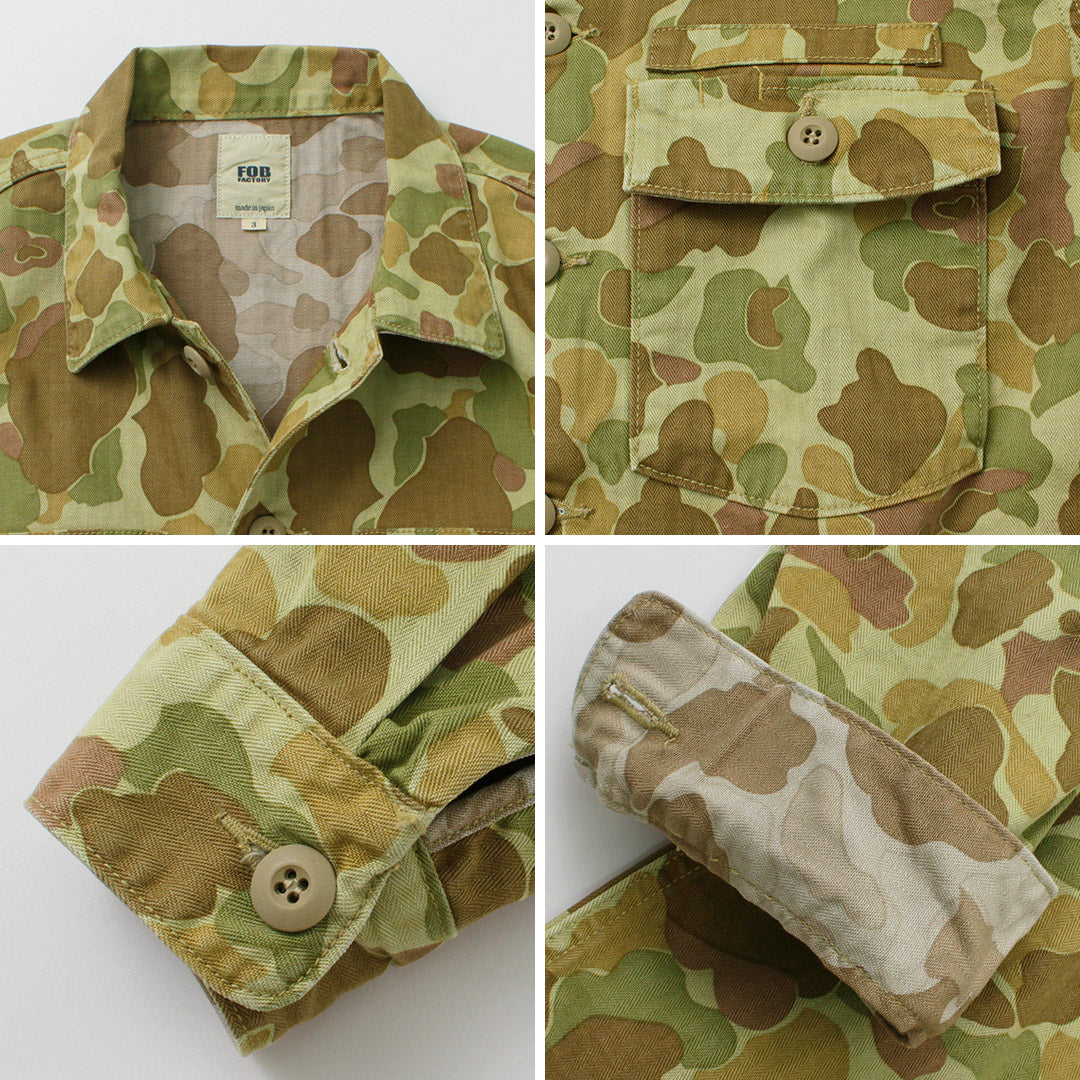 Fob Factory / F2362 Veste de chemise de fatigue Camo