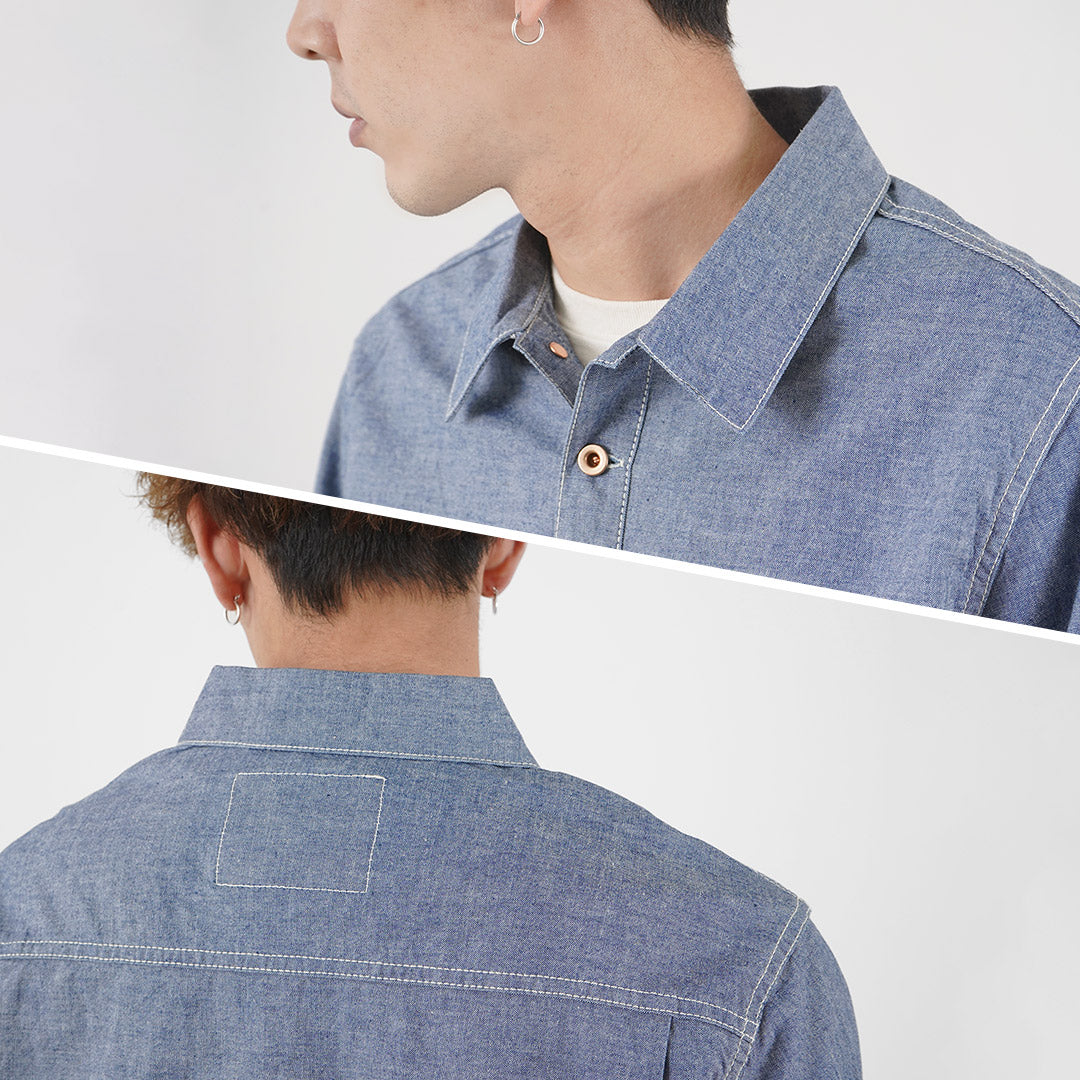 FOB Fábrica / F3487 Camisa de jaleo de Chambray