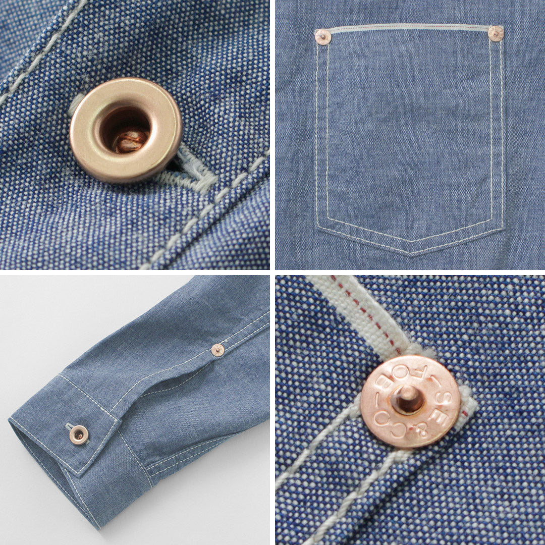 FOB Fábrica / F3487 Camisa de jaleo de Chambray