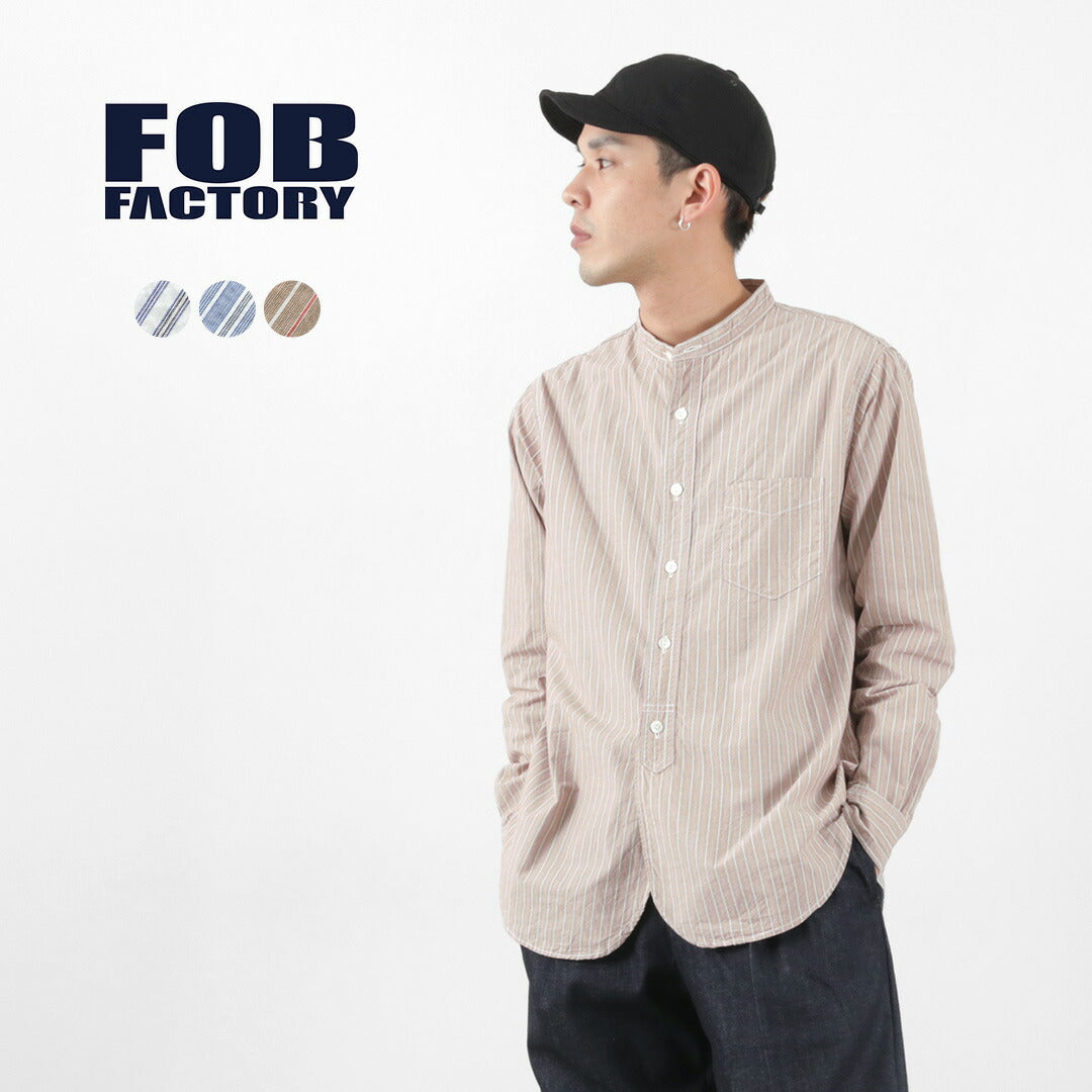 FOB 공장 / F3488 스트라이프 밴드 칼라 셔츠