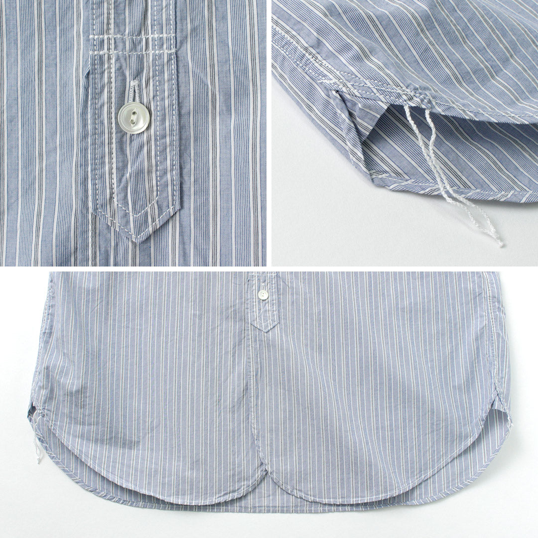 Camisa de cuello de banda a rayas FOB Factory / F3488