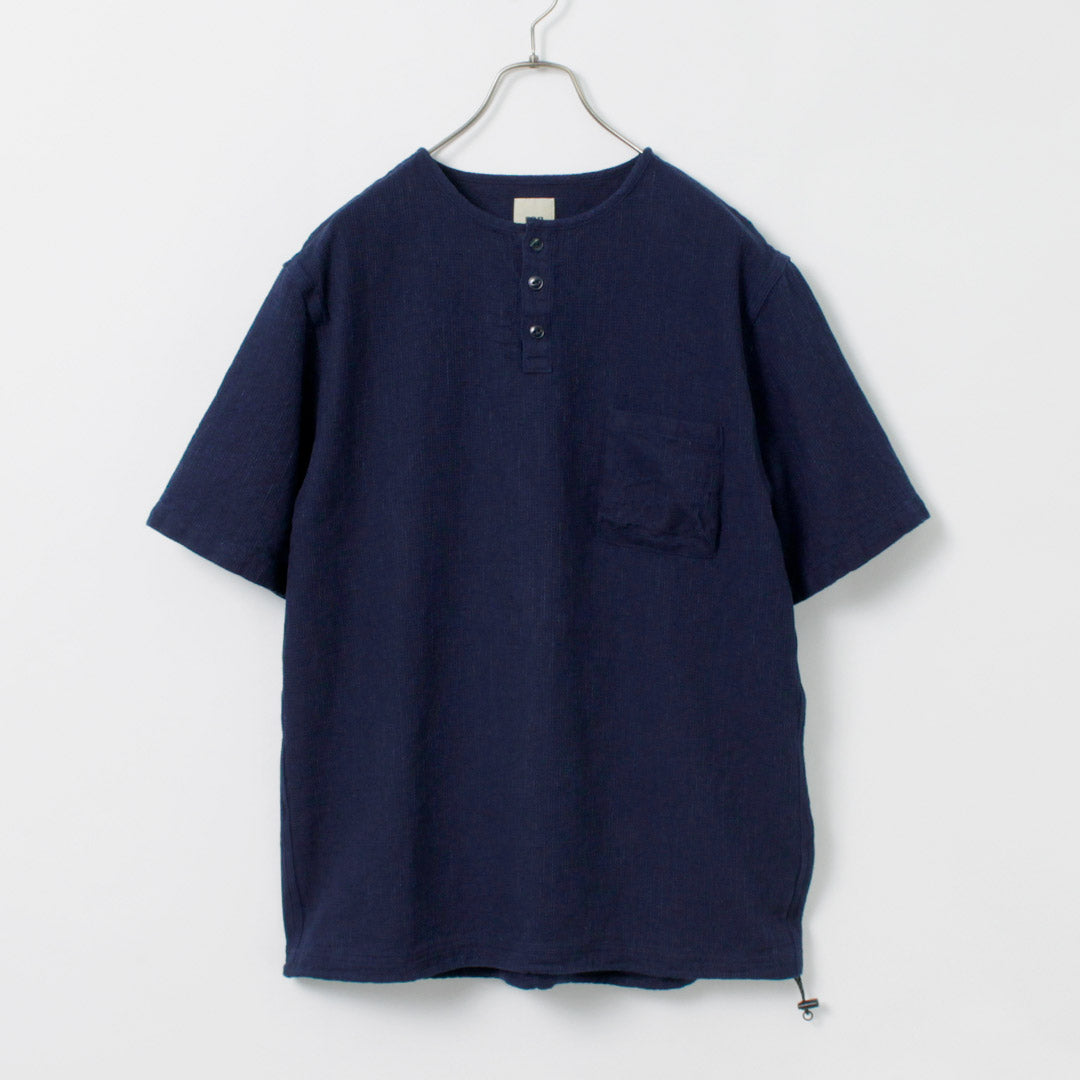 FOB FACTORY / F3493 Indigo Waffle T-shirt