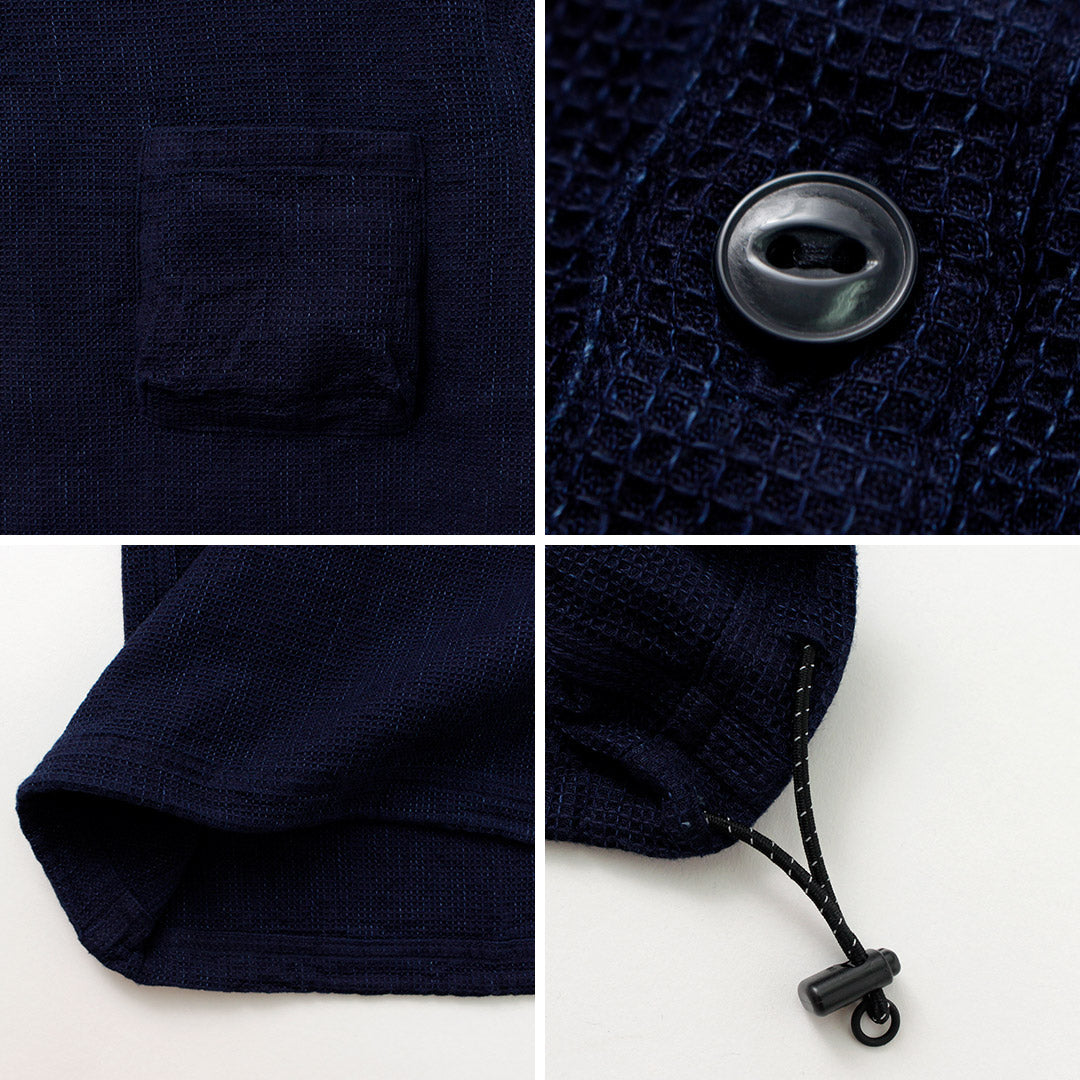 Fob Factory / F3493 T-shirt Waffle Indigo Waffle