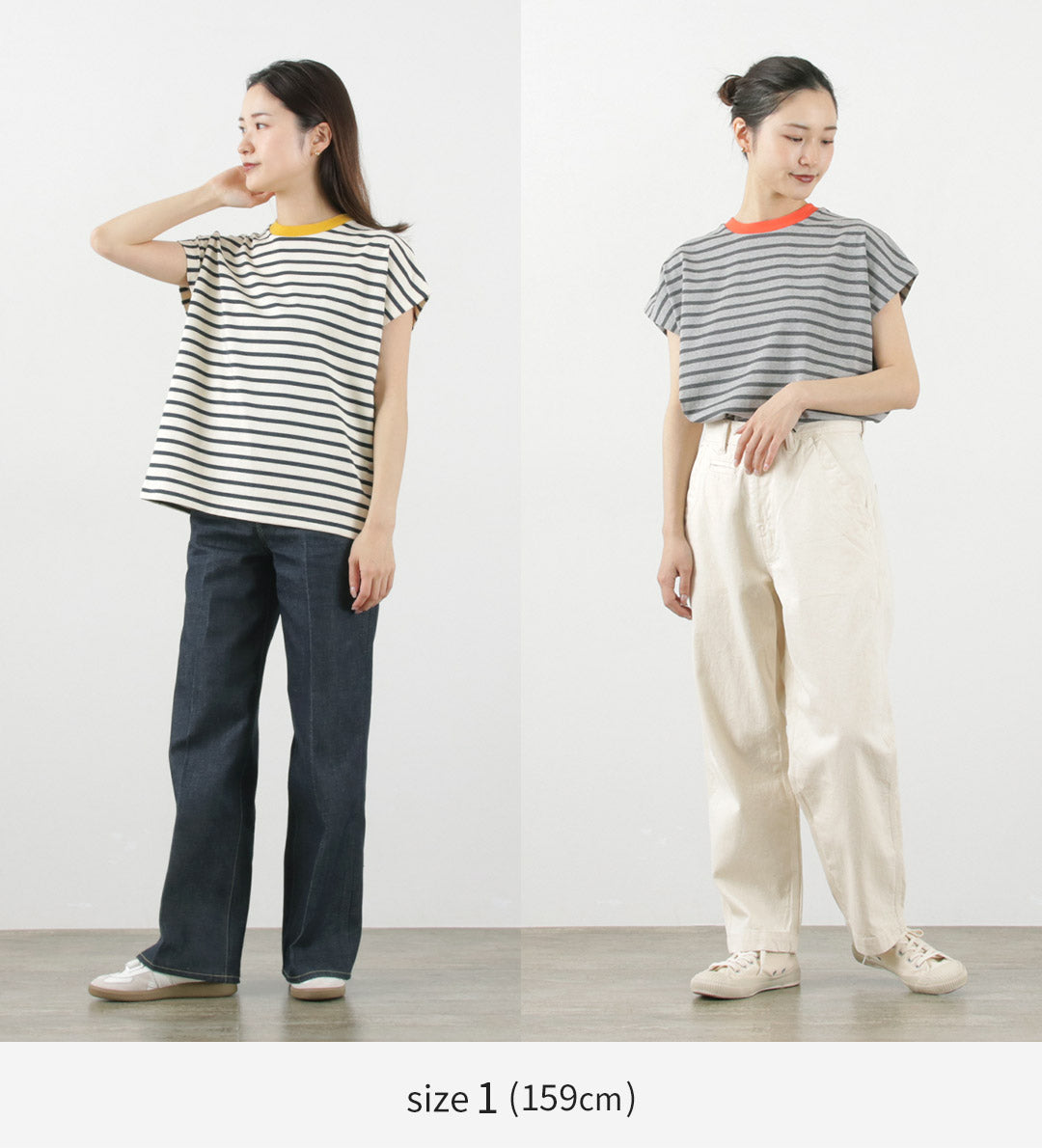 SOGLIA / Open End French Sleeve T-Shirt Striped