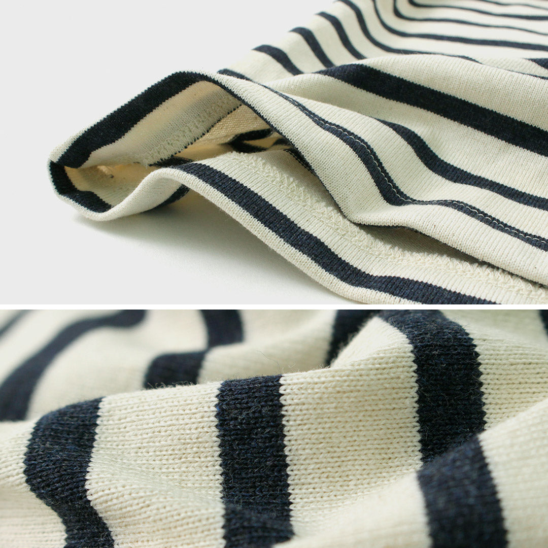 SOGLIA / Open End French Sleeve T-Shirt Striped