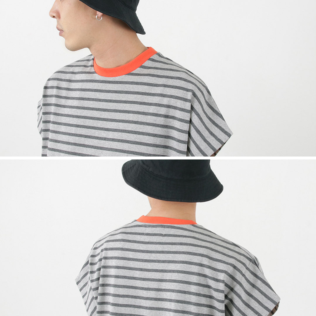 SOGLIA / Open End French Sleeve T-Shirt Striped