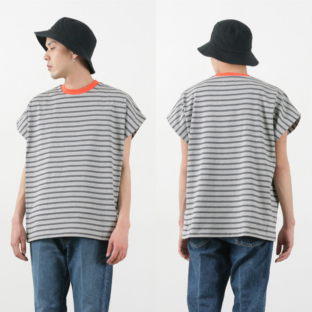 SOGLIA / Open End French Sleeve T-Shirt Striped