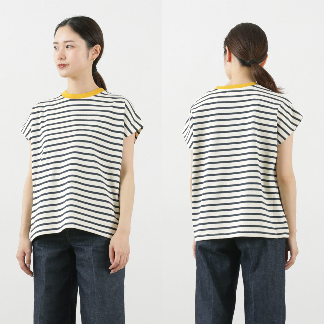 SOGLIA / Open End French Sleeve T-Shirt Striped