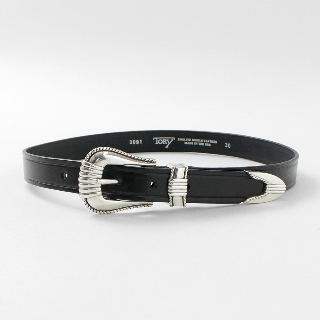 TORY LEATHER / 3 Piece Silver Buckle Belt