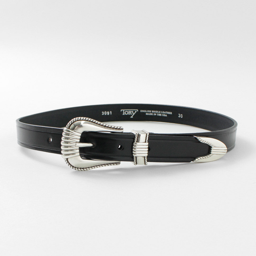 TORY LEATHER / 3 Piece Silver Buckle Belt