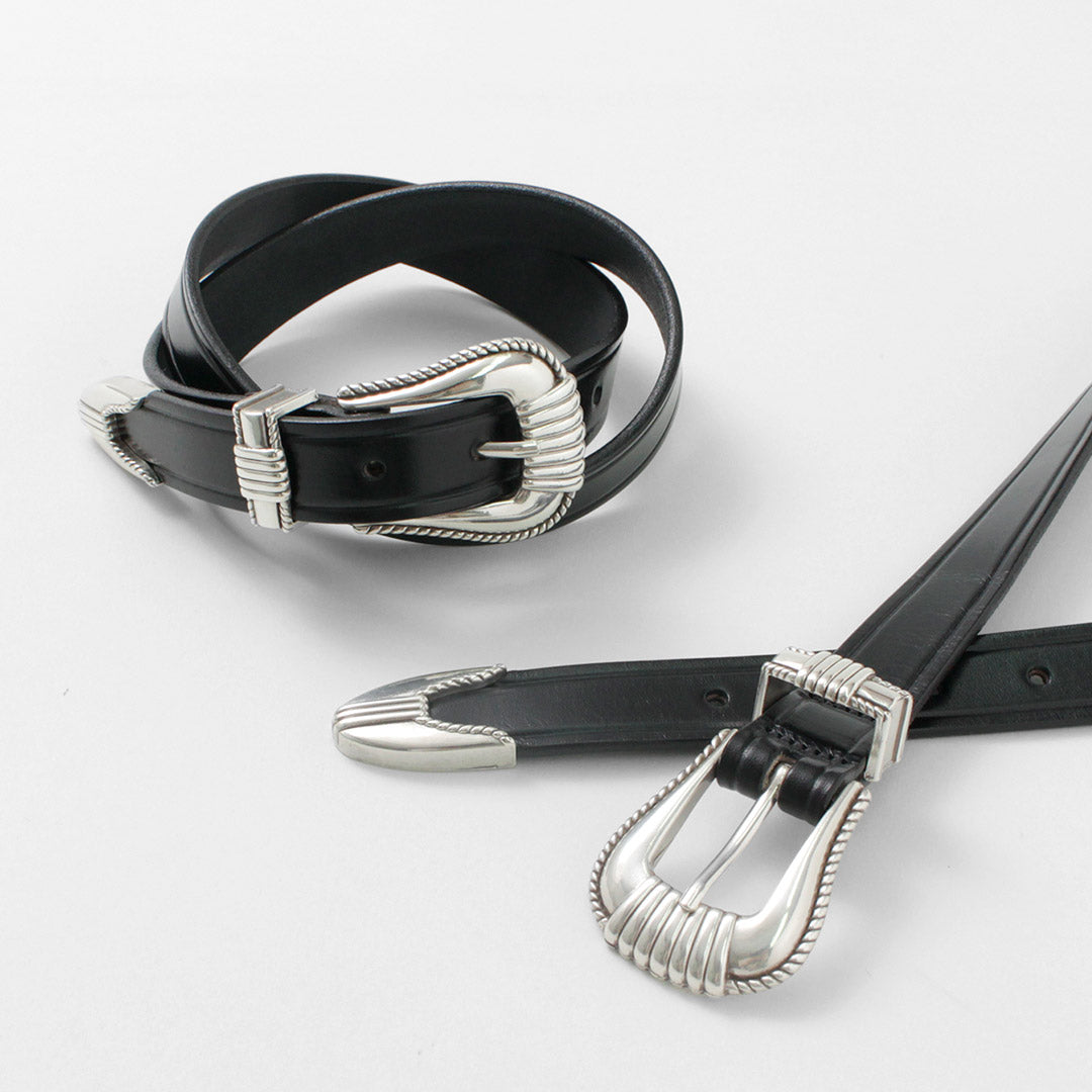 TORY LEATHER / 3 Piece Silver Buckle Belt